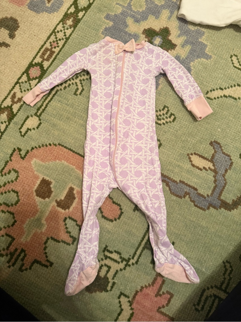 TBBC Pink Patterned Baby One-Piece Footed Pajamas